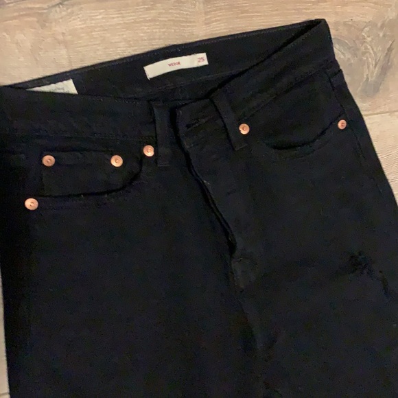 Levis Black Wedgies Denim - Picture 3 of 5